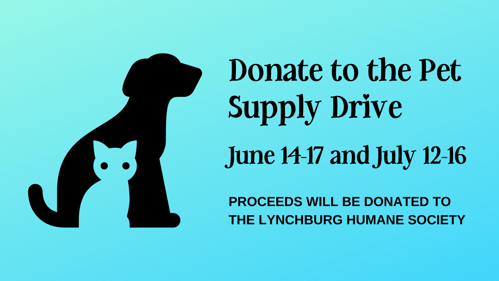 Donate to our pet supply drive