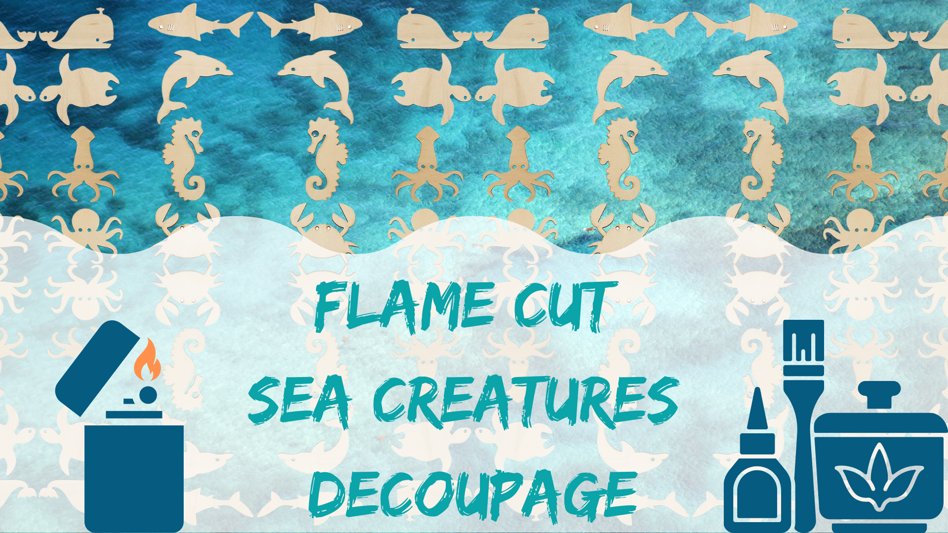 Flame Cut Sea Creatures Decoupage
