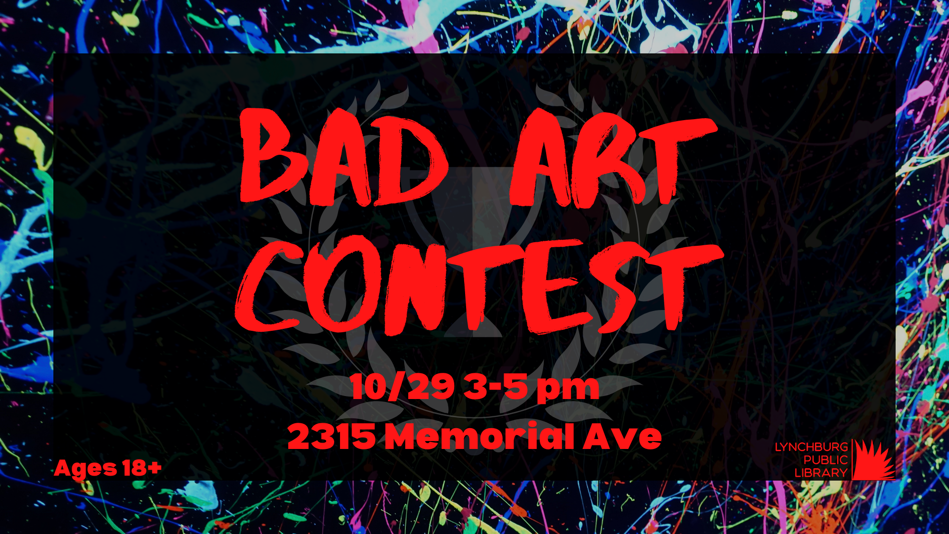 Bad Art Contest; 10/29, 3-5 pm; Ages 18+