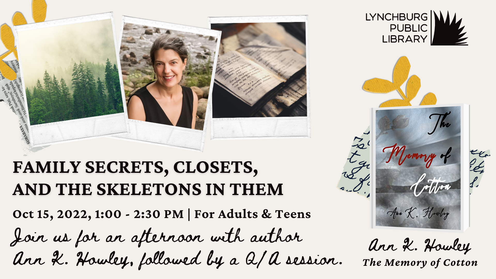 Family Secrets, Closets, and the Skeletons in Them: Author Talk with Ann K. Howley 