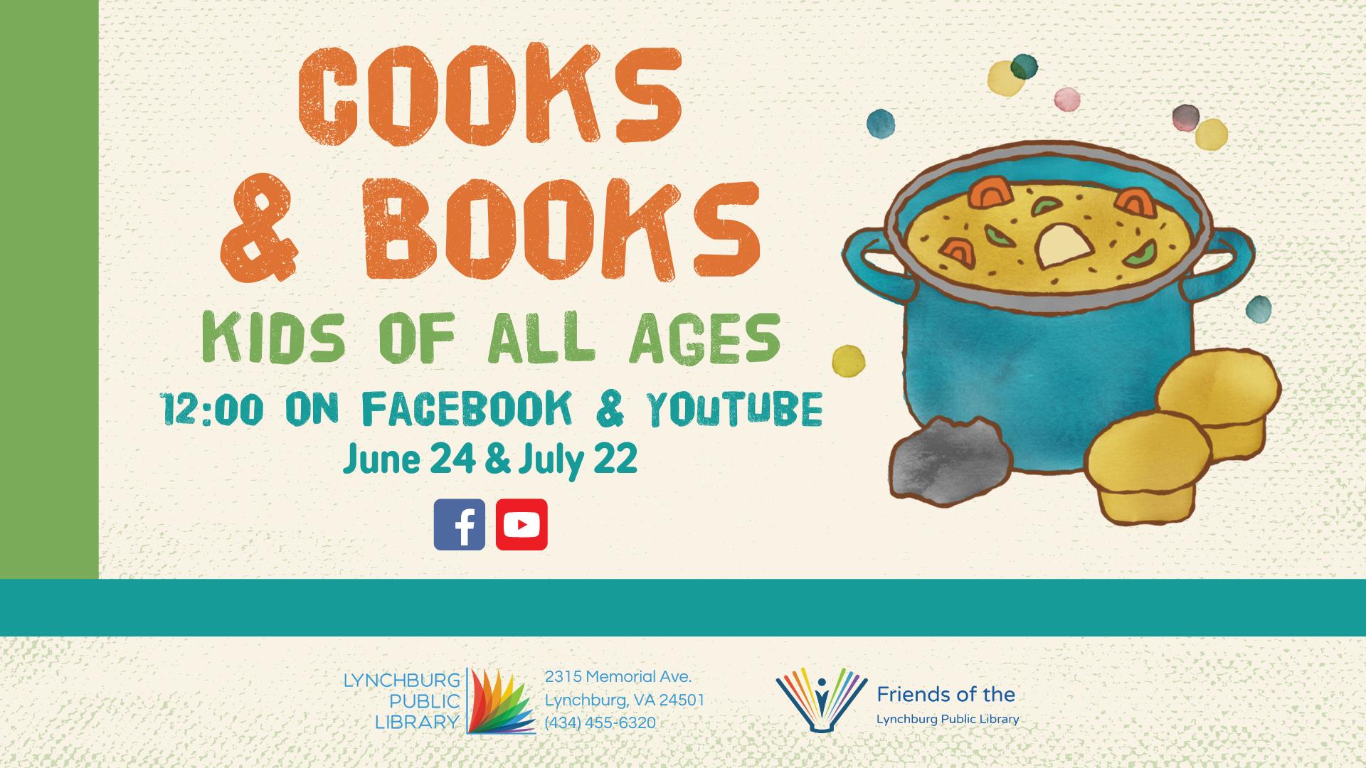 Cooks & Books summer 2023 logo