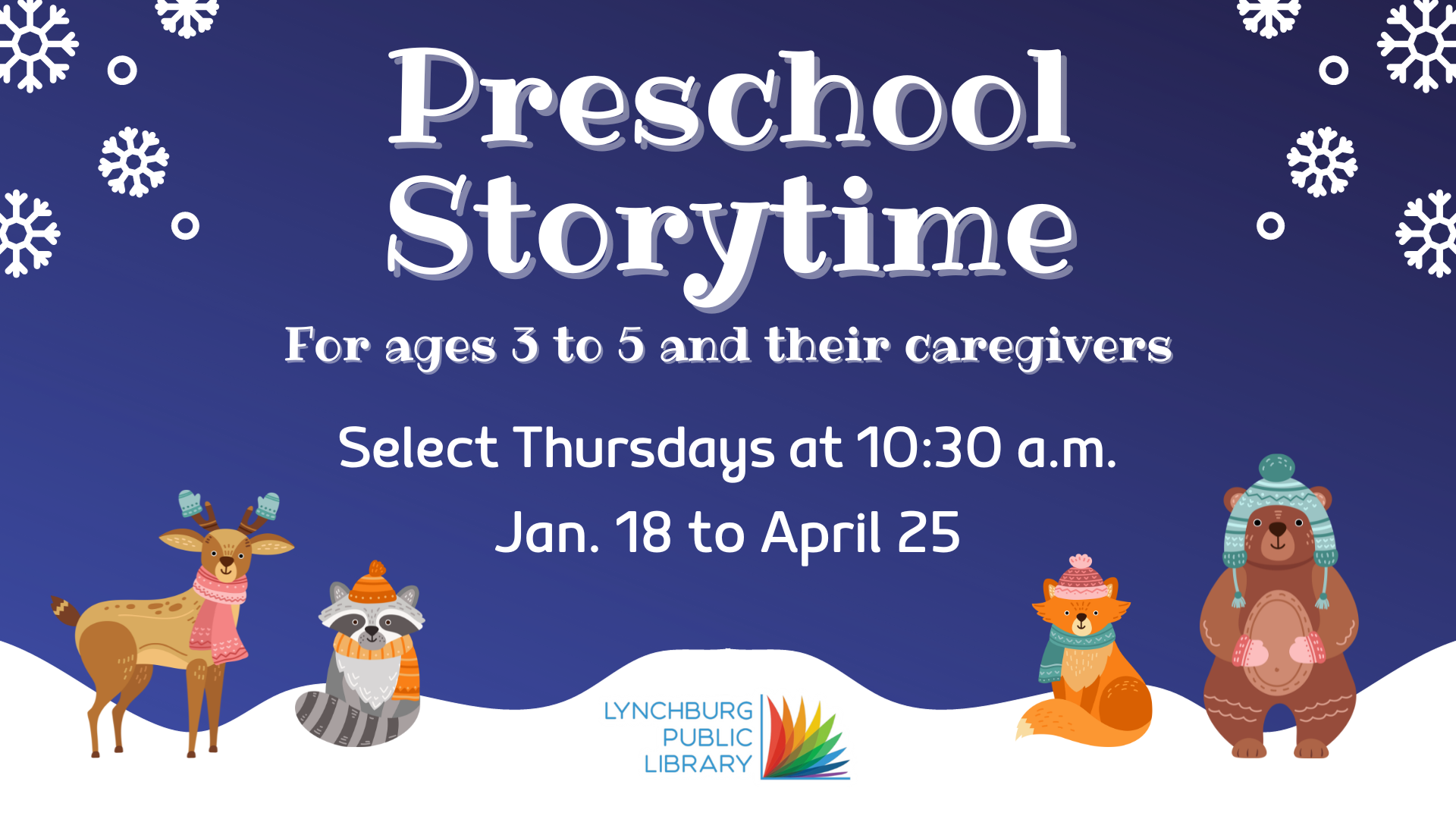 Preschool Storytime spring 2024 logo