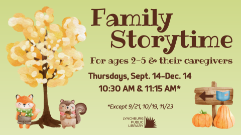 Family Storytime fall 2023 logo