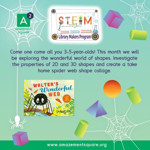 Come one come all you 3 to 5 year olds. This month we will be exploring the wonderful world of shapes at the STEAM Library Makers Program at the Downtown Branch Library. This program is provided by Amazement Square.