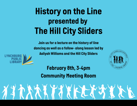 Come enjoy a lecture on the history of line dancing as well as a follow along dance lesson led by Aaliyah Williams and the Hill City Sliders on February 8th, 3-4pm!