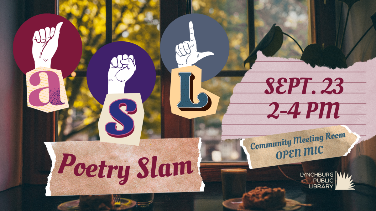 asl poetry slam; september 23rd, 2-4 pm; community meeting room open mic